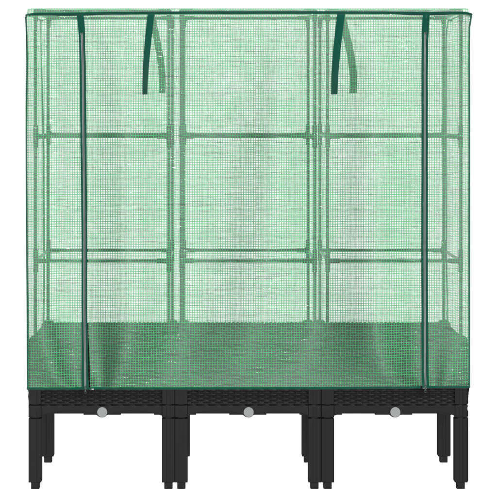 Verhoogde Plantenbak met Kas 120x40x140cm Rattanlook - 33% Korting