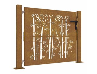 vidaXL Poort 105x105cm Cortenstaal Bamboe-Design - 59% Korting