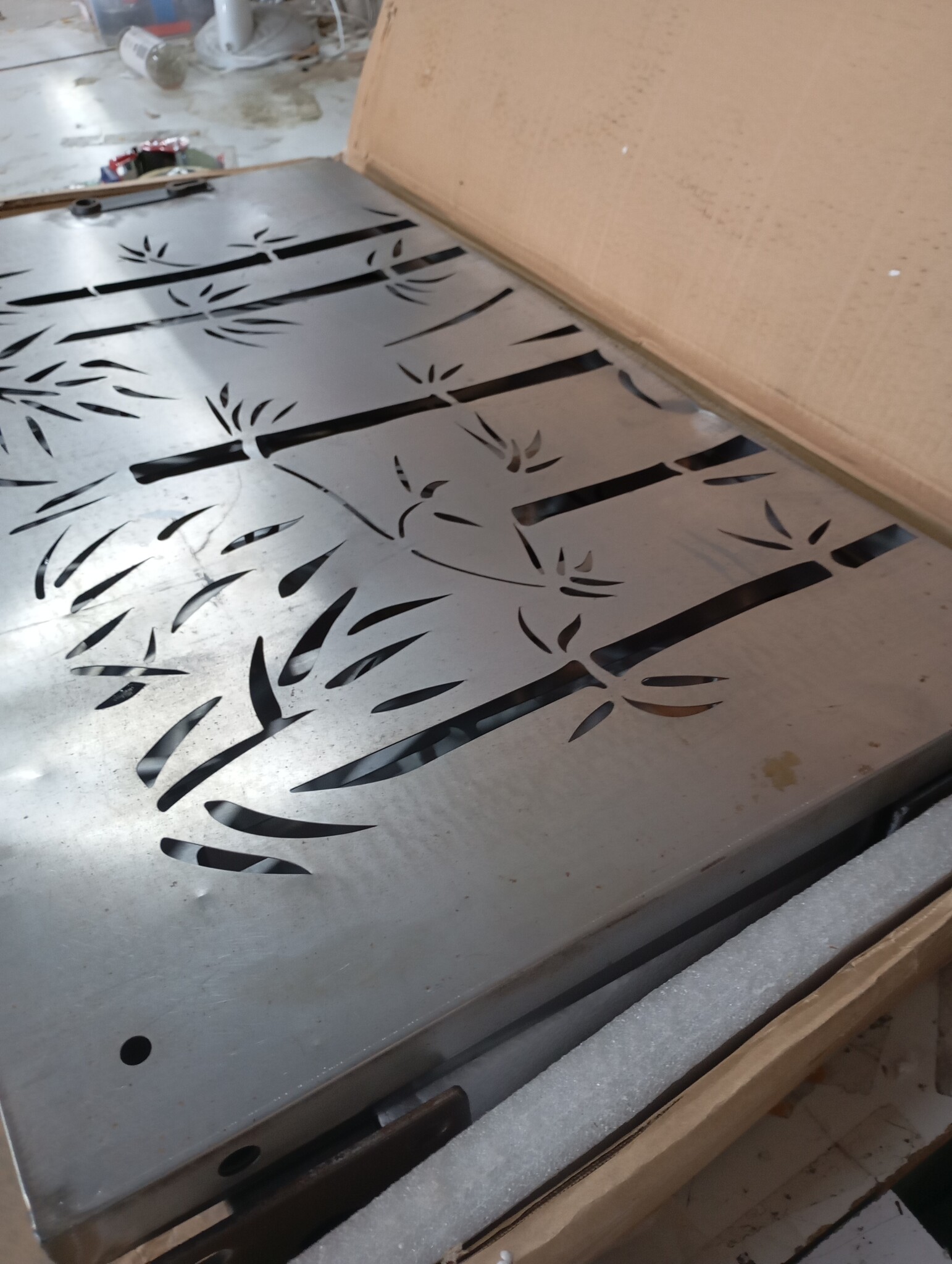 vidaXL Poort 105x105cm Cortenstaal Bamboe-Design - 59% Korting