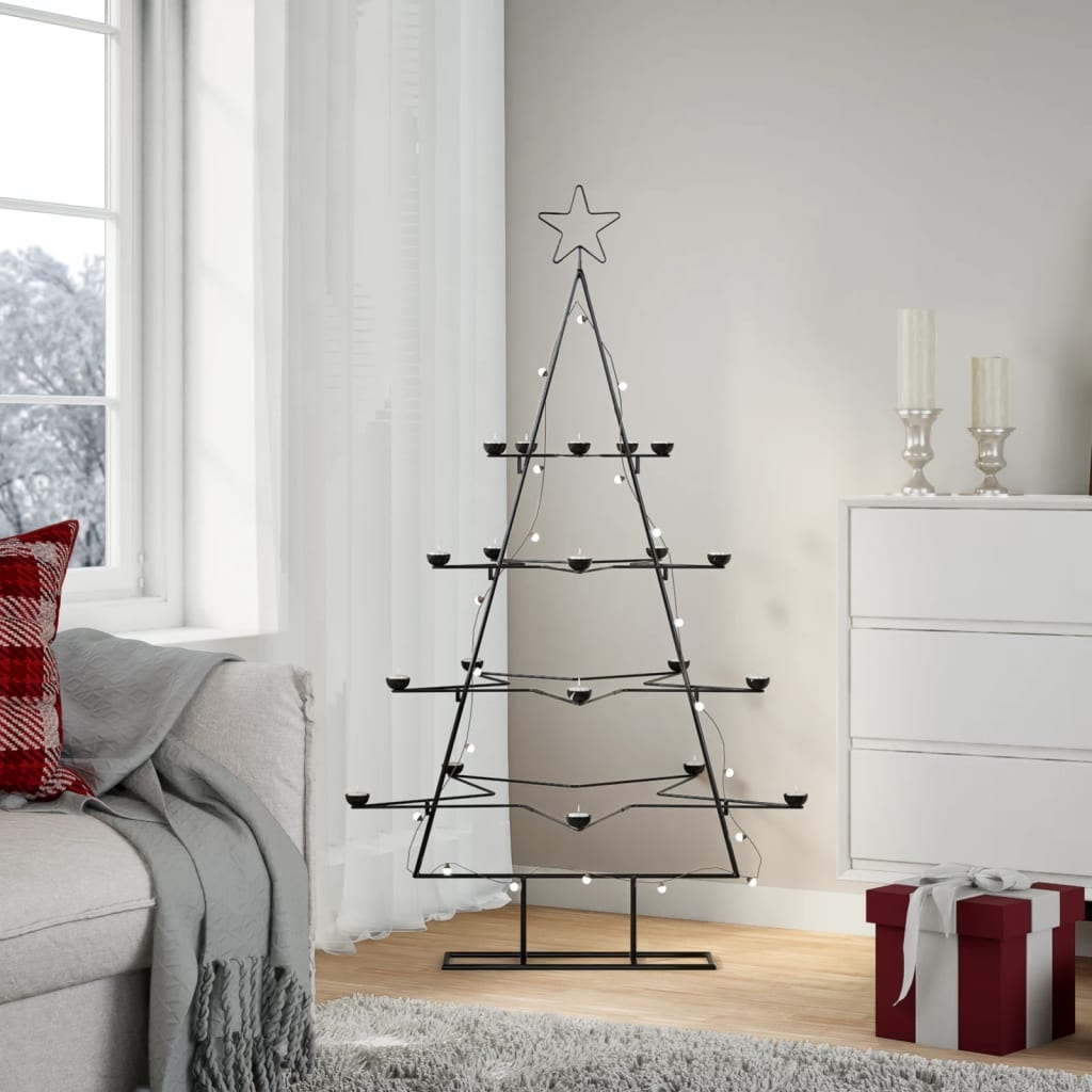 Retrotje: Metalen Kerstboom Decoratie Zwart - 140cm (53% Korting)