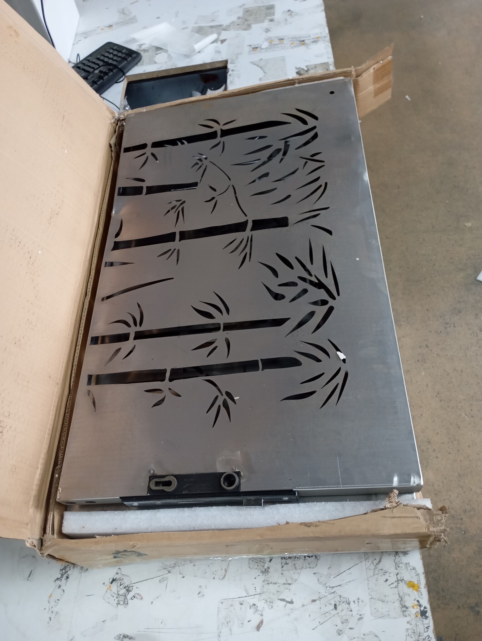 vidaXL Poort 105x105cm Cortenstaal Bamboe-Design - 59% Korting