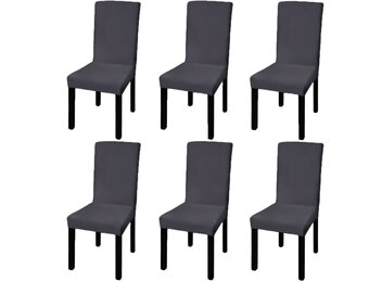 vidaXL Stoelhoezen 6 st. Stretch Antraciet - 29% Korting!