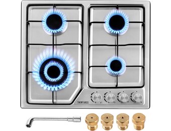 Snowtaros Gaskookplaat 4 Brander RVS - 30% Korting!