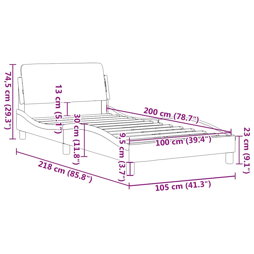 vidaXL Bedframe Cappuccino Kunstleer 100x200 cm - 33% Korting