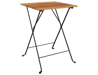 vidaXL Bistrotafel inklapbaar 55x54x71 cm massief teakhout en staal