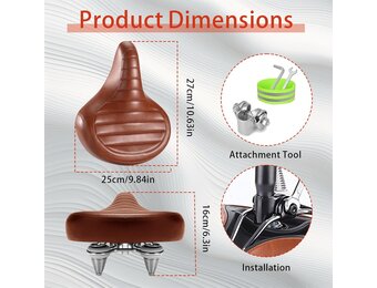 Ergonomisch Fietszadel - Bruin, Waterdicht & Schokabsorberend | 42% Korting