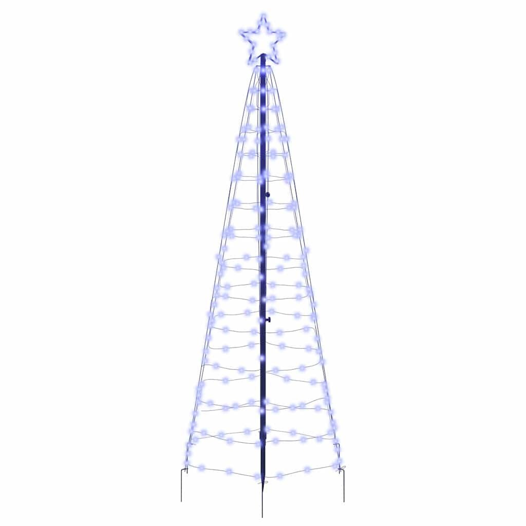 vidaXL LED Kerstboom met 390 LED met grondpennen Blauw 250 cm IJzer