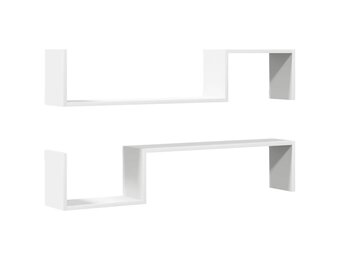 vidaXL Wandschappen 2 stuks 100x15x20 cm Wit - 49% Korting!
