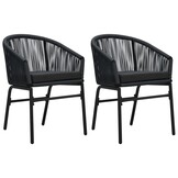 vidaXL Tuinstoelen PE-rattan Zwart (2 stuks) - 58% Korting!