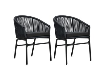vidaXL Tuinstoelen PE-rattan Zwart (2 stuks) - 58% Korting!