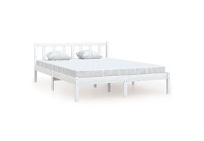 VidaXL Bedframe Grenenhout Wit 140x200 cm | 53% Korting
