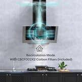 CIARRA CBCF002X2 Afzuigkapfilter, actieve koolfilter voor afzuigkap, afzuigventilator, 2 stuks