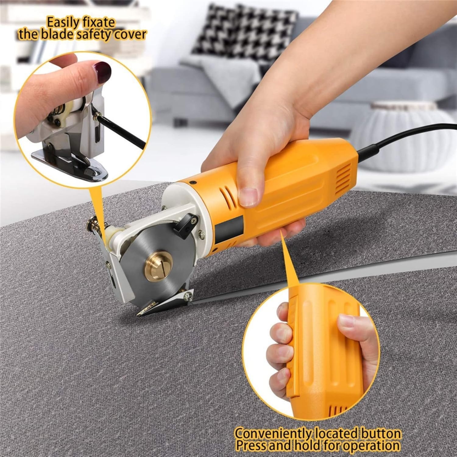 Elektrische Roterende Stof Snijder Mini Elektrische Stof Cutter 2 "Ronde Handmes en Stof Snijmachine Draagbare Elektrische Stof Cutter Schaar Kleding Schoenen Hoeden Crop