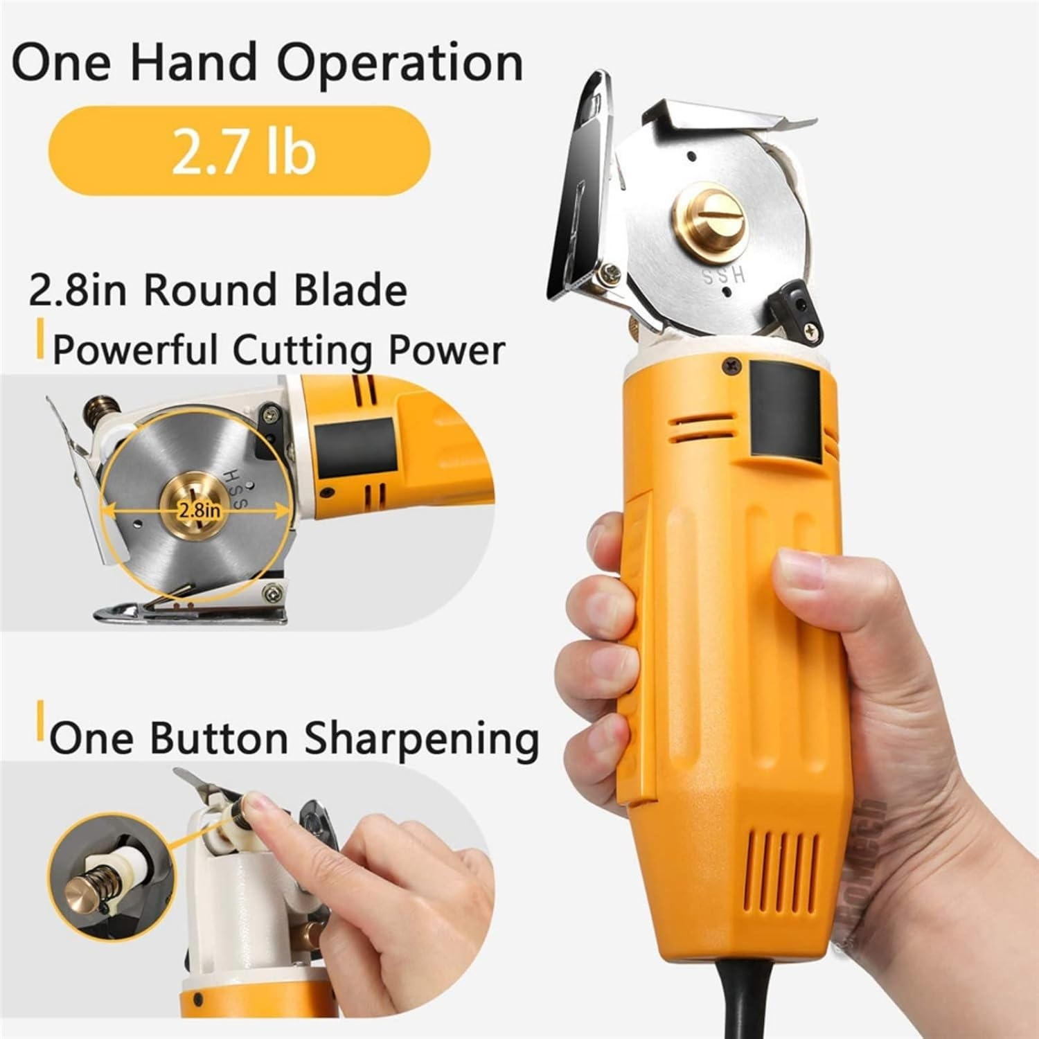 Elektrische Roterende Stof Snijder Mini Elektrische Stof Cutter 2 "Ronde Handmes en Stof Snijmachine Draagbare Elektrische Stof Cutter Schaar Kleding Schoenen Hoeden Crop