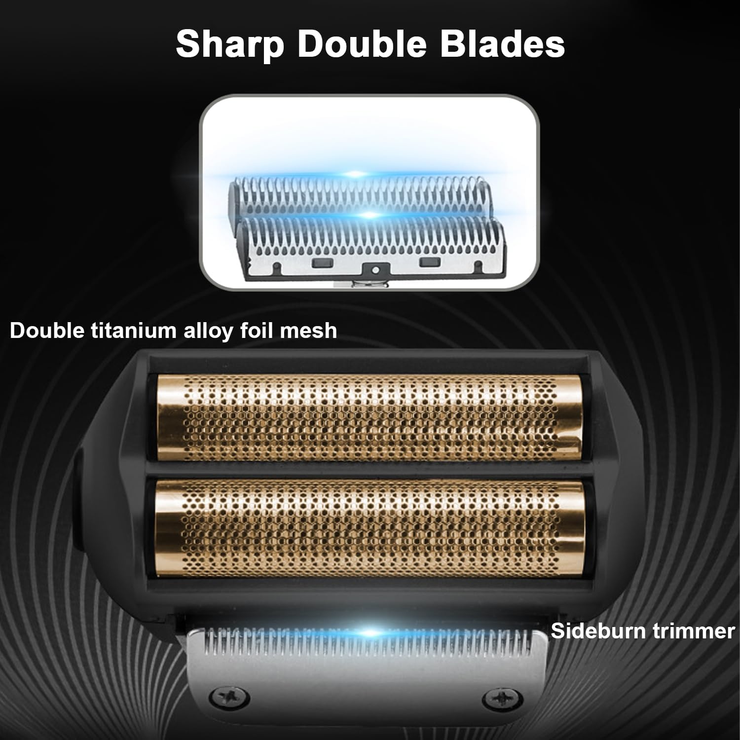 KEMEI Folie scheerapparaat kapper voor mannen, elektrisch scheermes oplaadbaar met baardtrimmer,Draadloze Lithium Titanium Foil Shavers met reiskoffer