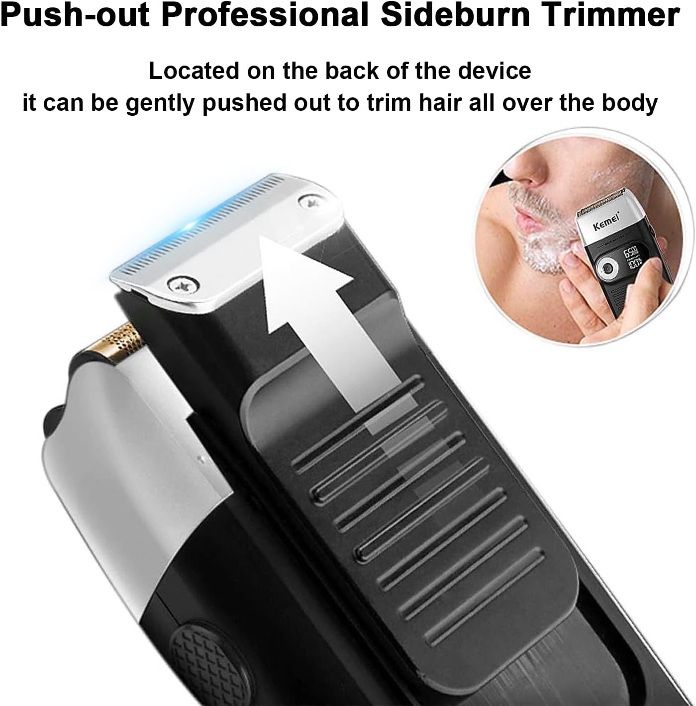 KEMEI Folie scheerapparaat kapper voor mannen, elektrisch scheermes oplaadbaar met baardtrimmer,Draadloze Lithium Titanium Foil Shavers met reiskoffer