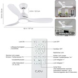 CJOY Plafondventilator met Licht & Afstandsbediening | 48% Korting