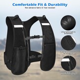 Hardloopvest voor dames en heren, drinkvest lopen met verstelbare borstbanden, 500 ml waterfles, ledlicht, reflecterende drinkrugzak met telefoonhouder