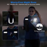 Hardloopvest voor dames en heren, drinkvest lopen met verstelbare borstbanden, 500 ml waterfles, ledlicht, reflecterende drinkrugzak met telefoonhouder