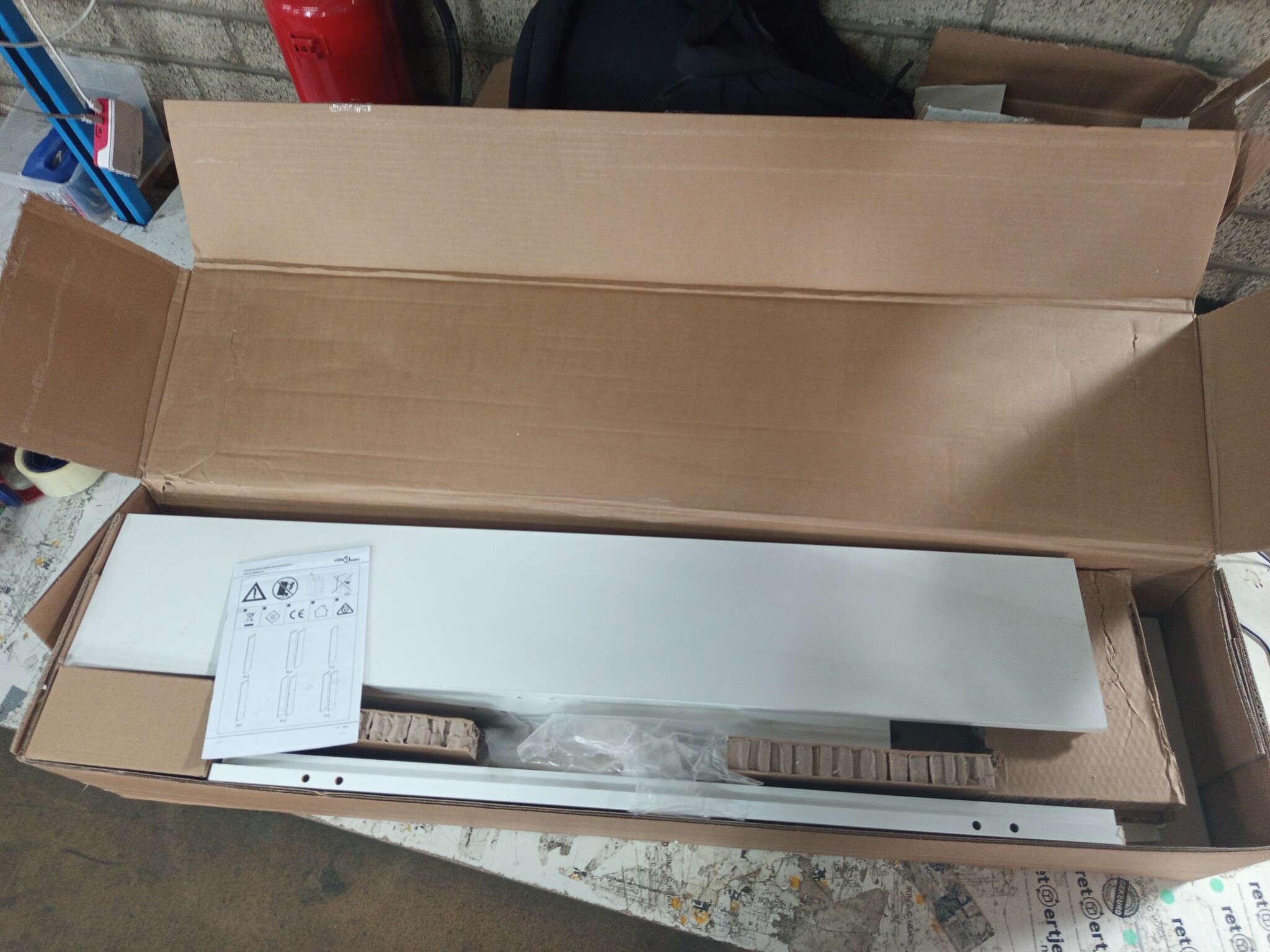 Hoofdeinde met LED - Bewerkt Hout Wit - 58% Korting!