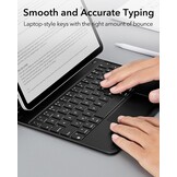 ESR iPad-toetsenbordhoes voor iPad Air 11 inch (M2 2024), vrij zwevend standaardontwerp, veerknoppen, nauwkeurig multi-touch trackpad, zwart