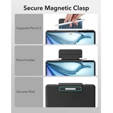 ESR iPad-toetsenbordhoes voor iPad Air 11 inch (M2 2024), vrij zwevend standaardontwerp, veerknoppen, nauwkeurig multi-touch trackpad, zwart