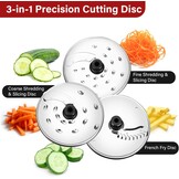 SNDOAS Keukenmachine, 1100 W Food processor, Mengkom van 3,2 liter, Deegkneden, Keukenmachine hakmolen, 1,5 l mixer, Molen, Zilver