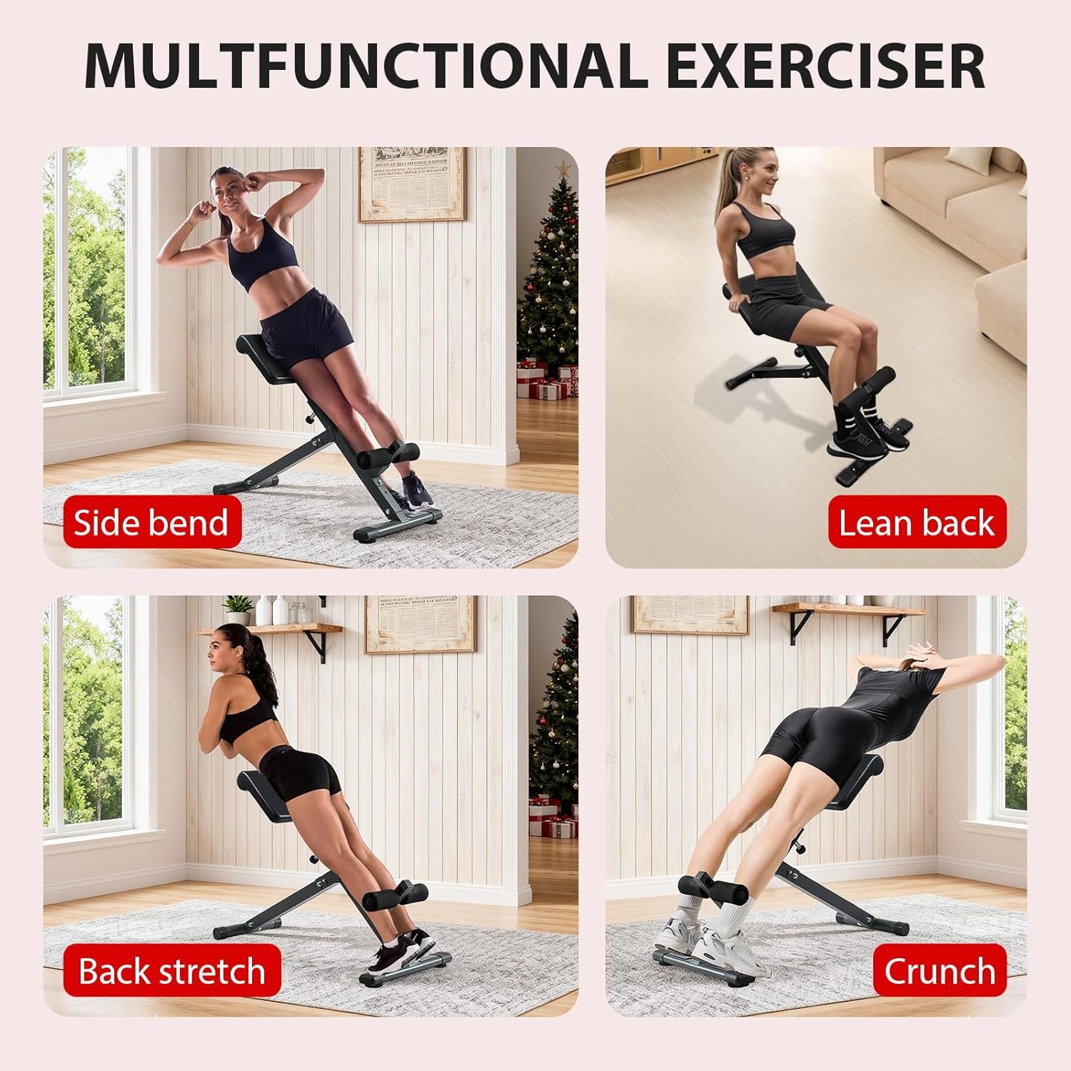 Hyperextension Romeinse stoel, opvouwbare rugverlenging en buiktrainer, 5 verstelbare Romeinse stoel rug hyperextensiebank, glute, buiktrainingen, trainingsapparatuur voor thuis, maximale belasting