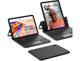 ESR iPad-toetsenbord hoes voor iPad Pro 12,9 inch (6e/5e/4e/3e generatie), volledig verstelbare standaard, magnetisch afneembaar hoesje, volledig verstelbare standaard in portret- en landschapsformaat