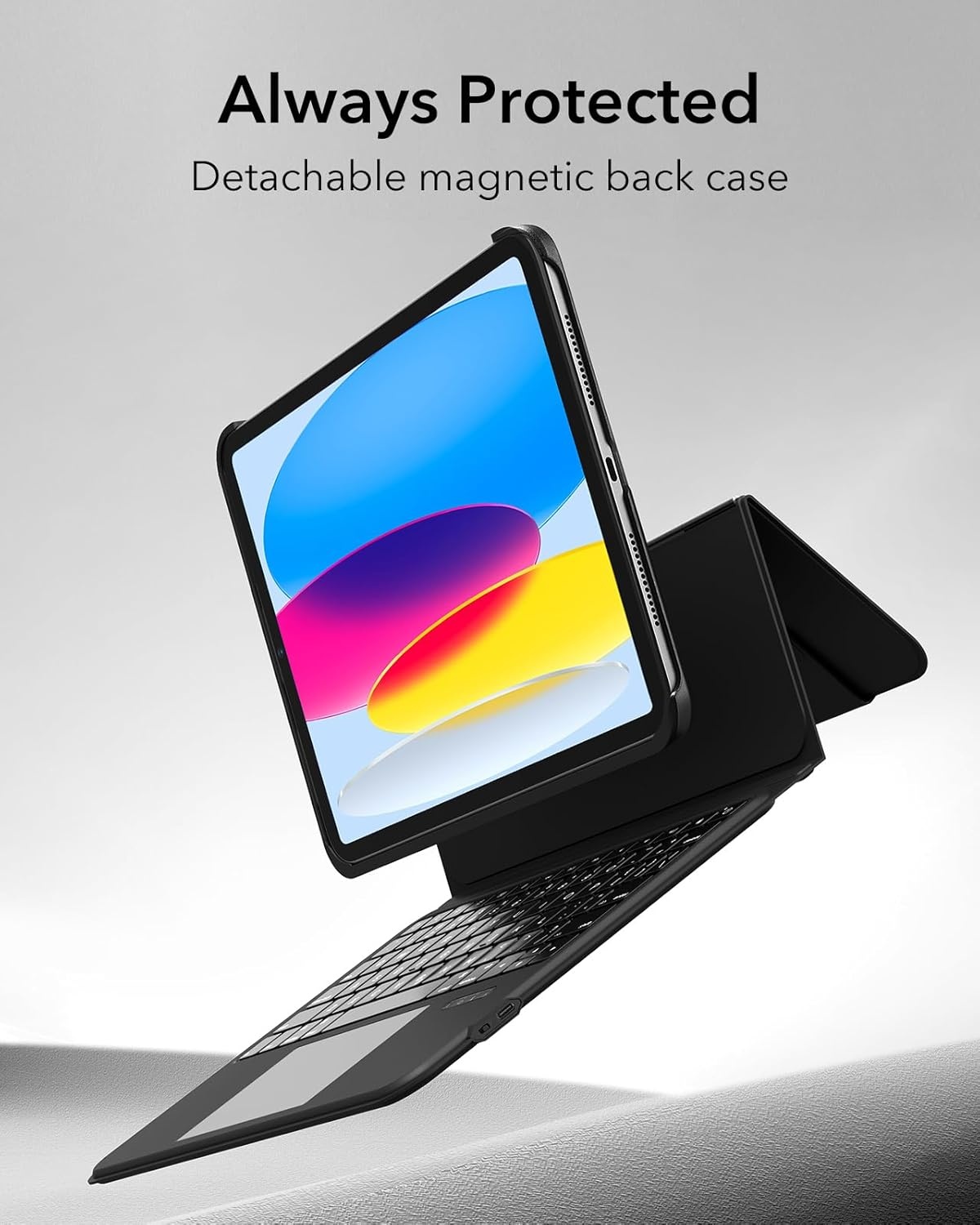 ESR iPad-toetsenbord hoes voor iPad Pro 12,9 inch (6e/5e/4e/3e generatie), volledig verstelbare standaard, magnetisch afneembaar hoesje, volledig verstelbare standaard in portret- en landschapsformaat