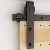 WOLFBIRD Schuifdeurbeslag 152cm J-vormig Zwart voor Houten Deuren