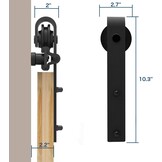 WOLFBIRD Schuifdeurbeslag 152cm J-vormig Zwart voor Houten Deuren