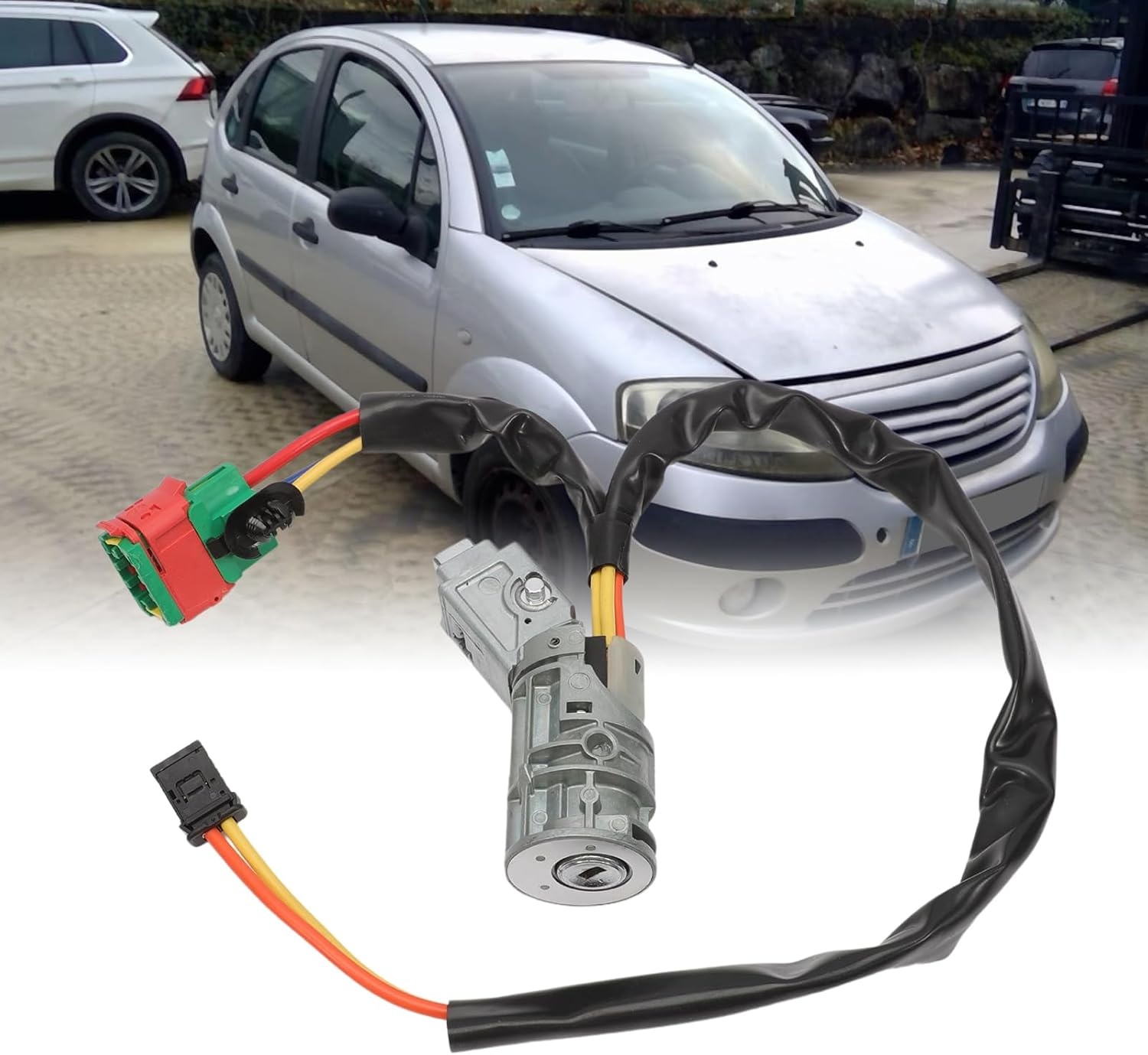 Stuurslot met 2 sleutels 4162AH compatibel voor Citroen C3 Fase 1 C2 Peu-geot 1007 4162.AH