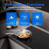 AMZCHEF Inbouw Inductiekookplaat met 5 Zones, 9 Niveaus, Booster, Schuifregelaar en Timer