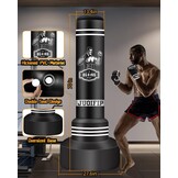 Vrijstaande Bokszakken voor Volwassenen - 178 cm Bokszak Opblaasbare Kickbokszak voor Training MMA Muay Thai Fitness