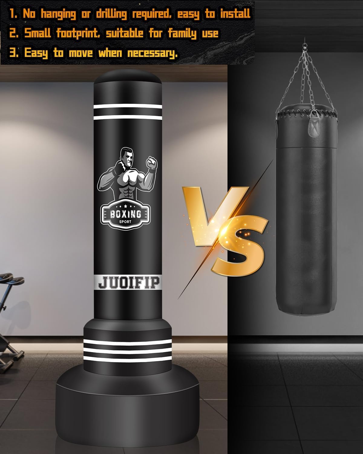 Vrijstaande Bokszakken voor Volwassenen - 178 cm Bokszak Opblaasbare Kickbokszak voor Training MMA Muay Thai Fitness