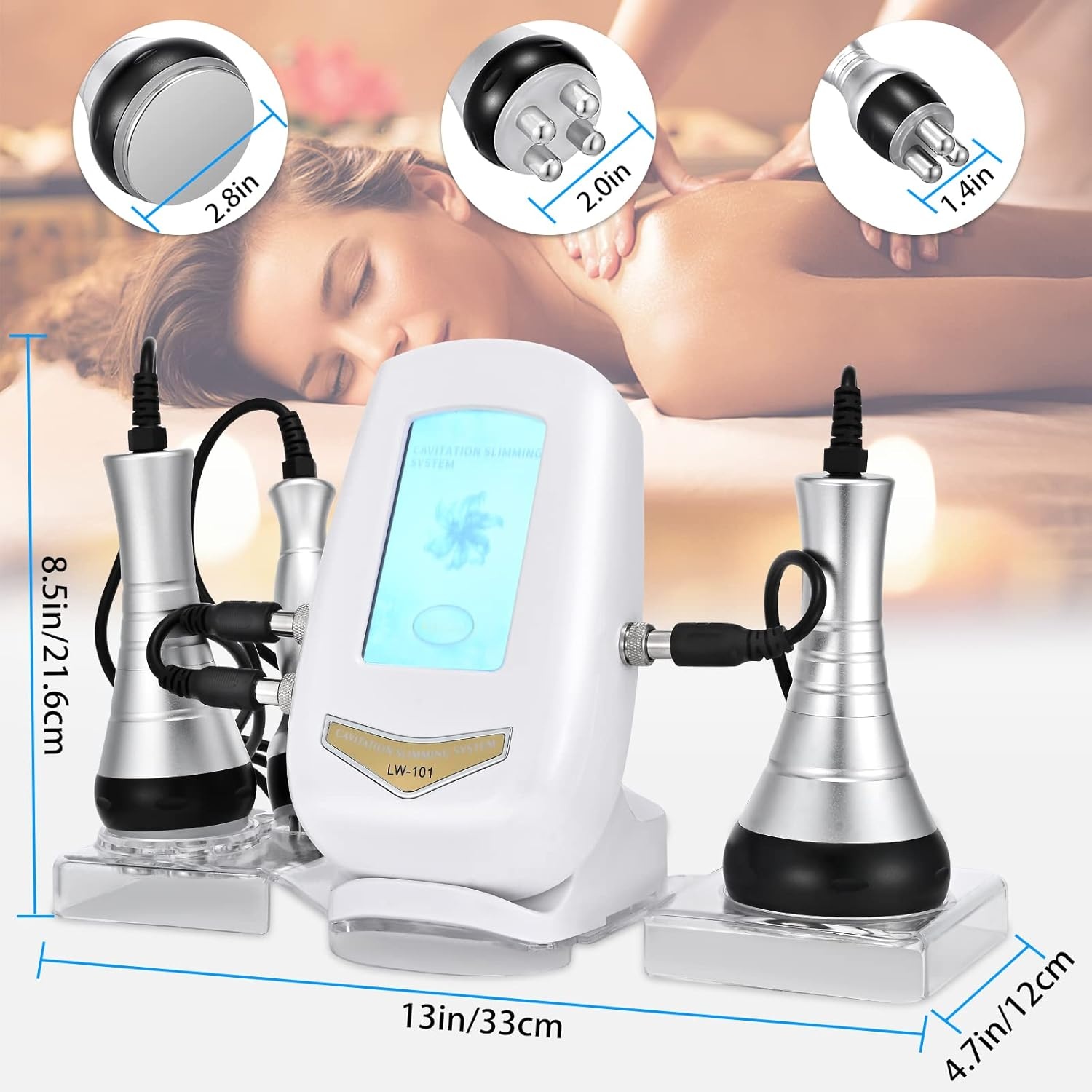 40K Afslankend Lichaam Machine 3 in 1 Radiofrequentie Cavitatie Machine Ultrasone Afslankmachine voor Gezicht, Buik, Billen en Dijen, Huidverzorging