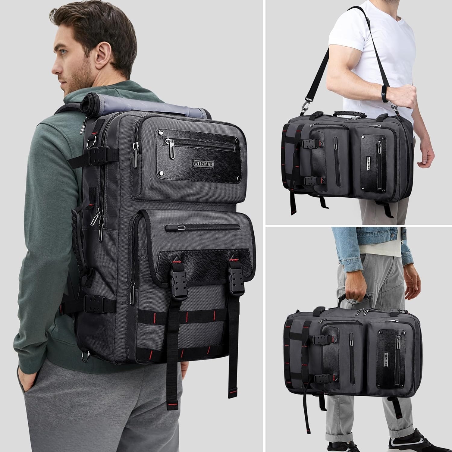 WITZMAN Carry On Travel Rugzak voor Mannen Duffle Bags Fit 17 Inch Laptop Luchtvaartmaatschappij Goedgekeurde Laptop Rugzak