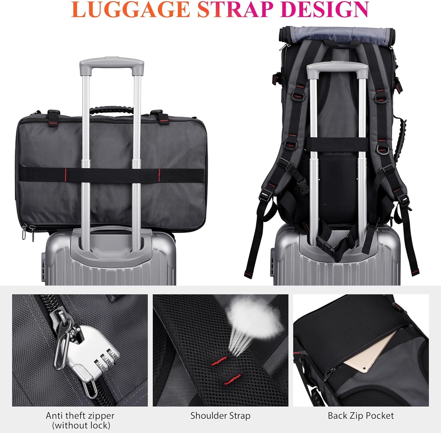 WITZMAN Carry On Travel Rugzak voor Mannen Duffle Bags Fit 17 Inch Laptop Luchtvaartmaatschappij Goedgekeurde Laptop Rugzak