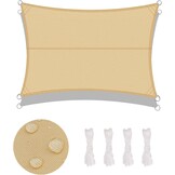 LOVE STORY Zonneschermdoek 4x6m Rechthoekig Zonwering Waterdicht UV-Bescherming Polyester voor Terras, Tuin, Terrasoverkapping (Zandkleur)