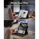 ESR Ascend toetsenbord hoes Lite, iPad compatibel met iPad Pro 12.9 2022/2021, magnetische afneembare hoes, instelbare portret-/landschapsmodus, licht en draagbaar, zwart