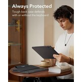 ESR Ascend toetsenbord hoes Lite, iPad compatibel met iPad Pro 12.9 2022/2021, magnetische afneembare hoes, instelbare portret-/landschapsmodus, licht en draagbaar, zwart