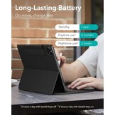 ESR Ascend toetsenbord hoes Lite, iPad compatibel met iPad Pro 12.9 2022/2021, magnetische afneembare hoes, instelbare portret-/landschapsmodus, licht en draagbaar, zwart