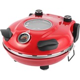 KLAIF Elektrische Pizzaoven voor binnen met 12-inch keramische steen, twee temperatuurregelaars, 420°C, 1200 watt, LM-Zwart