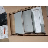 vidaXL Nachtkastje met metalen poten OSLO massief grenenhout grijs