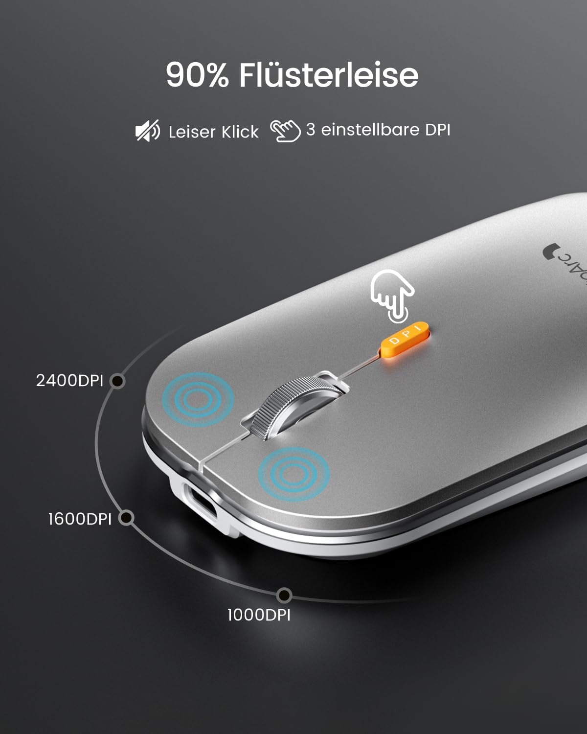 ProtoArc KM100-A Verlichte Draadloze Toetsenbord en Muis Set voor Mac - QWERTY Bluetooth Zwart
