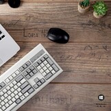 Perixx PERIBOARD-106M, USB-bekabeld toetsenbord in volledig formaat met ergonomisch design, retro/vintage design, grijs/wit