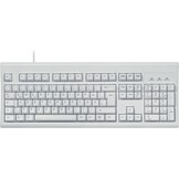 Perixx PERIBOARD-106M, USB-bekabeld toetsenbord in volledig formaat met ergonomisch design, retro/vintage design, grijs/wit