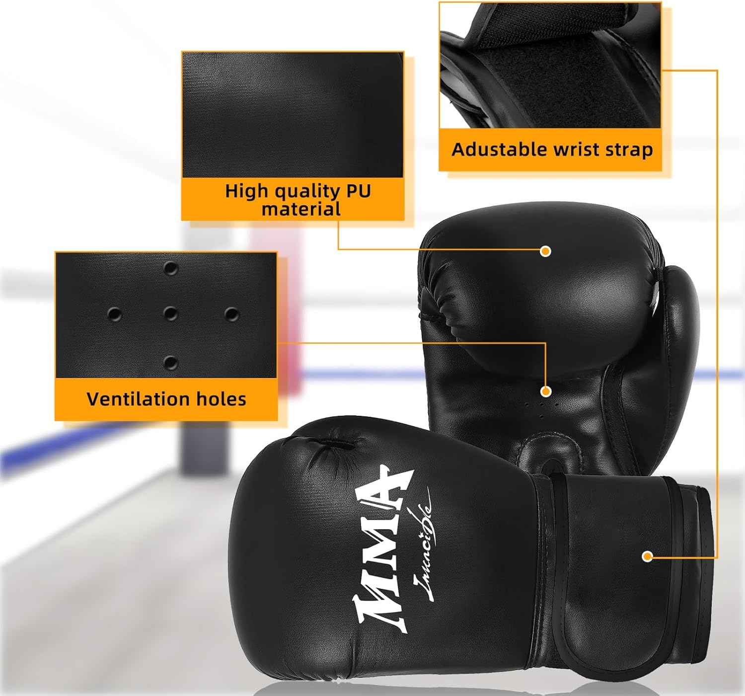 Hangende kinderen bokszak, 61 cm bokszak set met handschoenen, kettingen en bevestigingshaken, microvezel leren zware zak voor training kickboksen fitness kinderen workout