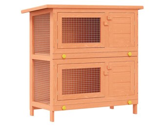 vidaXL Konijnenhok voor buiten met 4 deuren hout